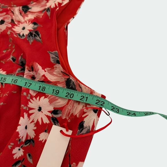 ELLE Floral‎ Tiered High Neck Low Back Dress Sz XXL Back Bow Tie Feminine Career - Picture 6 of 12